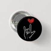 Valentinstag I Liebe Sie geben ASL Herzkuchen Button (Vorne & Hinten)