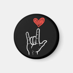 Valentinstag I Liebe Sie geben ASL Herzkuchen Magnet