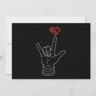 Valentinstag I Liebe Sie geben ASL-Zeichen Herz Einladung