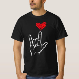 Valentinstag I Liebe Sie geben ASL-Zeichen Herz T-Shirt