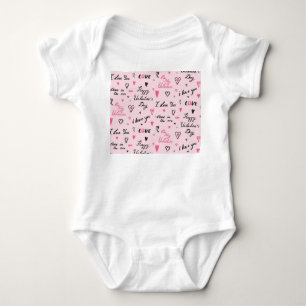 Valentinstag: "I Liebe You" Hintergrund. Baby Strampler