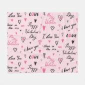 Valentinstag: "I Liebe You" Hintergrund. Fleecedecke (Vorderseite (Horizontal))