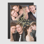 Valentinstag I Love You Fotocollage Magnetkarte (Vorne/Hinten)