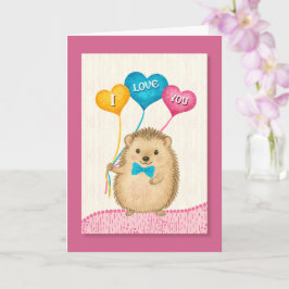 Valentinstag I Love You Süßer Igel Karte
