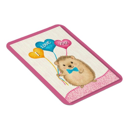 Valentinstag I Love You Süßer Igel Magnet (Rechte Seite)
