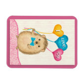 Valentinstag I Love You Süßer Igel Magnet (Horizontal)
