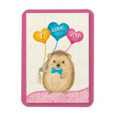 Valentinstag I Love You Süßer Igel Magnet (Vertikal)