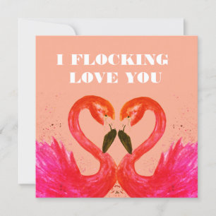 Valentinstag Ich liebe dich Flamingo Vögel Feiertagskarte