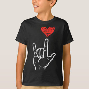 Valentinstag Ich Liebe Dich Handzeichen Asl Herz F T-Shirt
