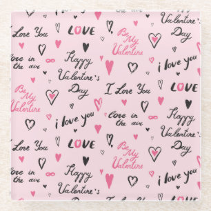 Valentinstag: 'Ich liebe dich' Hintergrund. Glasuntersetzer