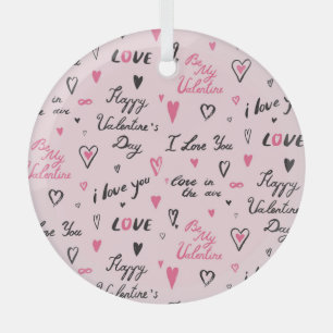 Valentinstag: 'Ich liebe dich' Hintergrund. Ornament Aus Glas