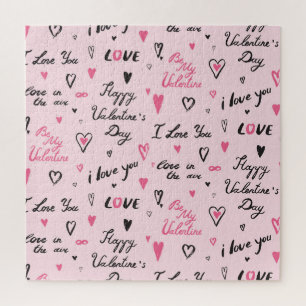 Valentinstag: 'Ich liebe dich' Hintergrund. Puzzle