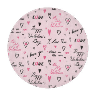 Valentinstag: 'Ich liebe dich' Hintergrund. Schneidebrett