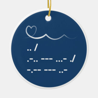 Valentinstag Ich liebe dich Morse-Code Keramik Ornament