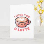 Valentinstag 'Ich Liebe dir einen Latte'-Kaffeecup Karte (Gelbe Blume)