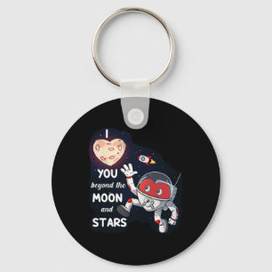 Valentinstag ich Liebe Sie über den Mond und Star Schlüsselanhänger