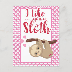 Valentinstag Ich mag dich eine Sloth Holiday Card Postkarte