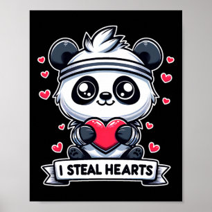 Valentinstag Ich stehle Herzen Panda Bär Cute Lust Poster