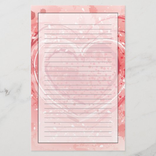 Valentinstag-Illustration Briefpapier (Vorderseite)