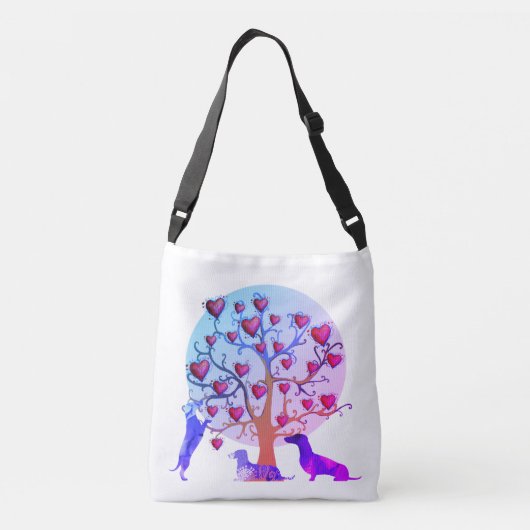 Valentinstag Illustration, Dackeln Tasche (Rückseite)