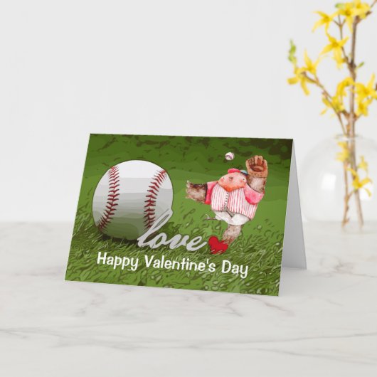 Valentinstag im Baseball Karte (Gelbe Blume)