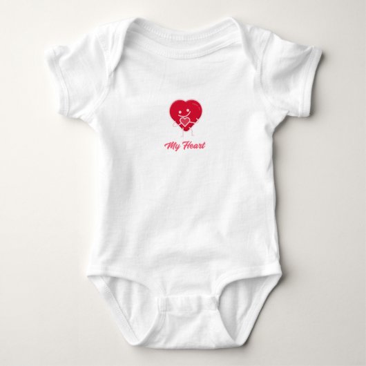 Valentinstag im Herzen Baby Strampler (Vorderseite)