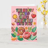 Valentinstag im Klassenzimmer Boho Donuts und Blum Karte (Gelbe Blume)