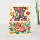 Valentinstag im Klassenzimmer Boho Donuts und Blum Karte (Vorderseite)