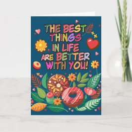 Valentinstag im Klassenzimmer Boho Donuts und Blum Karte