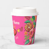 Valentinstag im Klassenzimmer Donut Blume personal Pappbecher (Rückseite)
