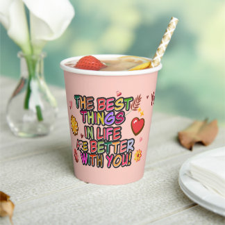 Valentinstag im Klassenzimmer Donut Blume personal Pappbecher