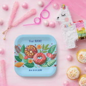 Valentinstag im Klassenzimmer Donut Blume personal Pappteller (Party)