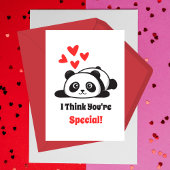Valentinstag im Klassenzimmer Niedlich Panda Mitteilungskarte