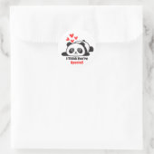 Valentinstag im Klassenzimmer Niedlich Panda Runder Aufkleber (Tasche)
