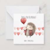 Valentinstag im Klassenzimmer, Niedlicher Igel, Fo Mitteilungskarte (Vorderseite)