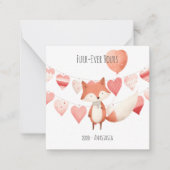 Valentinstag im Klassenzimmer, Niedliches Foxherz, Mitteilungskarte (Vorderseite)