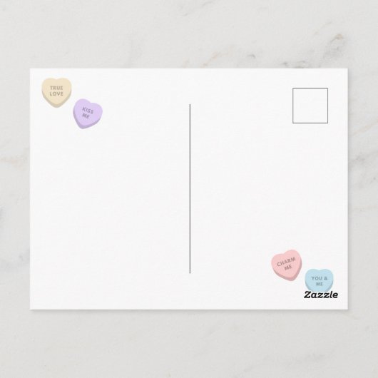 Valentinstag im niedlichen Herz Postkarte (Rückseite)