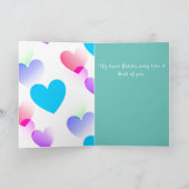 Valentinstag im personalisierten Gliding Herz Feiertagskarte (Innenseite)