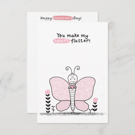 Valentinstag im Unterricht Mitteilungskarte (Vorne/Hinten)