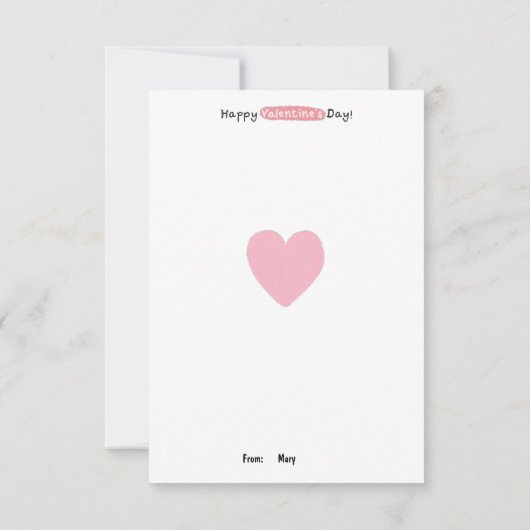 Valentinstag im Unterricht Mitteilungskarte (Rückseite)