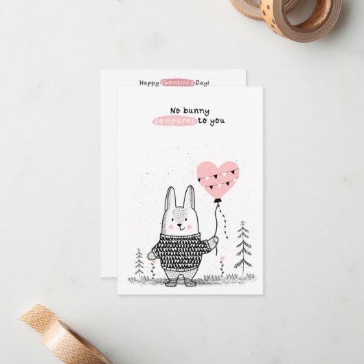 Valentinstag im Unterricht Mitteilungskarte (Vorderseite/Rückseite Beispiel)