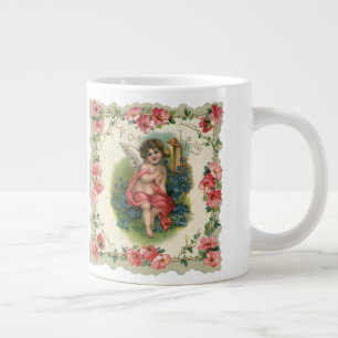Valentinstag im viktorianischen Stil mit Cherub am Jumbo-Tasse