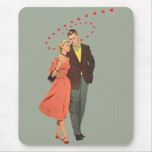 Valentinstag im Vintage-Stil, romantische schweben Mousepad