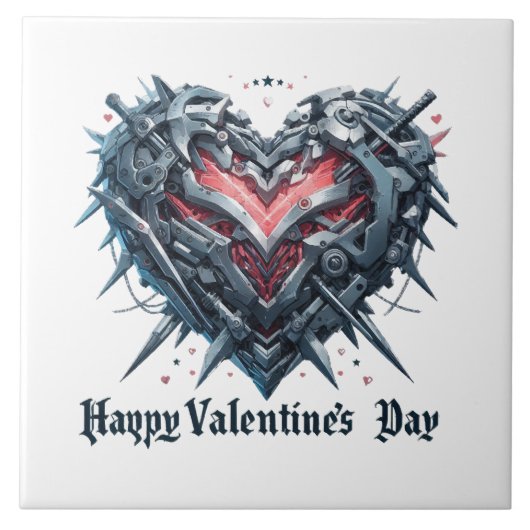 Valentinstag in abgeschirmten Käfigen Fliese (Vorderseite)