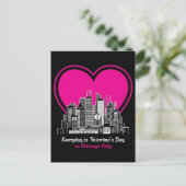 Valentinstag in Chicago City Postkarte (Stehend Vorderseite)