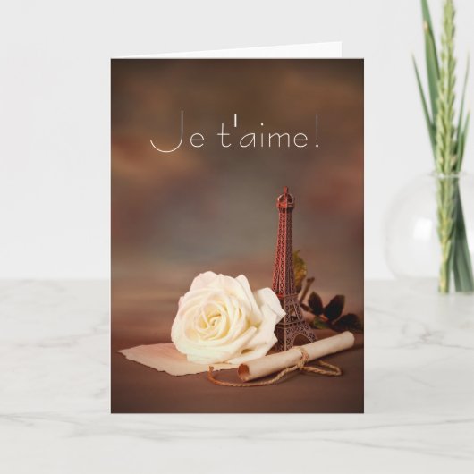 Valentinstag in Paris Feiertagskarte (Vorderseite)