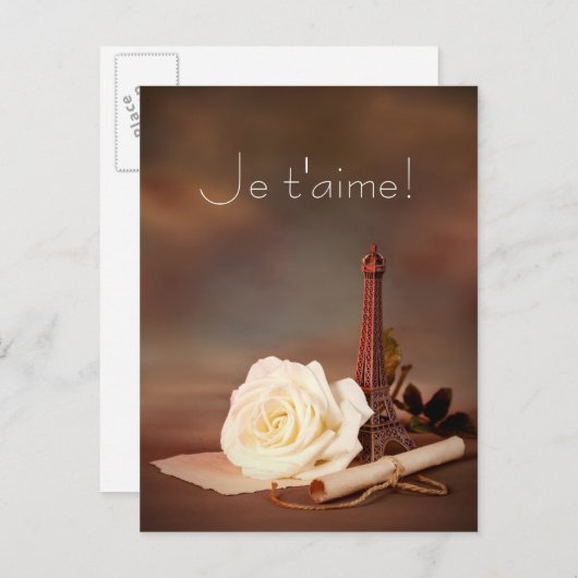 Valentinstag in Paris Feiertagspostkarte (Vorne/Hinten)