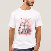 Valentinstag in Paris - Katzen - T-Shirt (Vorderseite)
