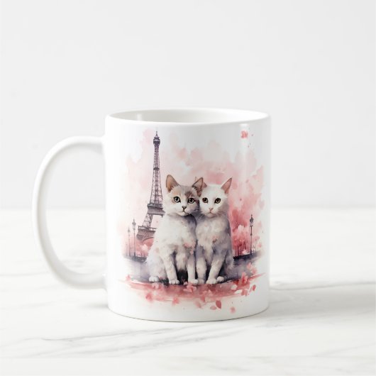 Valentinstag in Paris - Katzen - Tasse (Links)