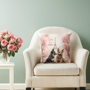 Valentinstag in Paris - Paar Hunde - Kissen